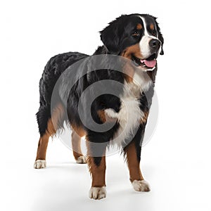 Bernese Mountain Dog breed dog isolated on a clean white background