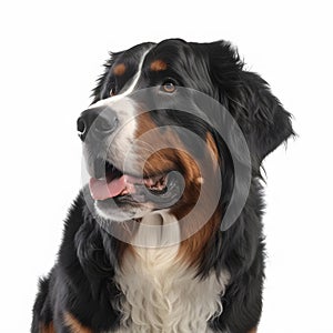 Bernese Mountain Dog breed dog isolated on a clean white background