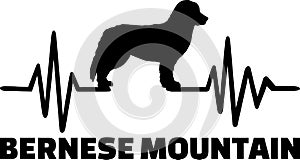 Bernese Mountain heartbeat with silhouette