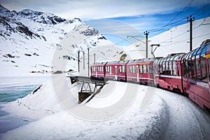 Bernina Express, railway between Italy and Switzerland photo