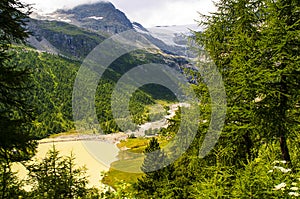 Svizzero montagne un ghiacciaio laghi da vedere esprimere il treno 