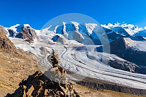 Bernina massive and glacier