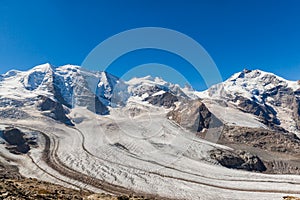 Bernina massive and glacier