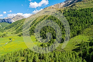 Bernina pass CH, La Rosa area, Aerial