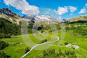 Bernina pass CH, La Rosa area, Aerial