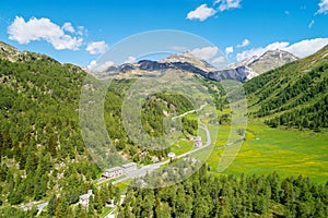 Bernina pass CH, La Rosa area, Aerial