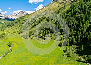 Bernina pass CH, La Rosa area, Aerial