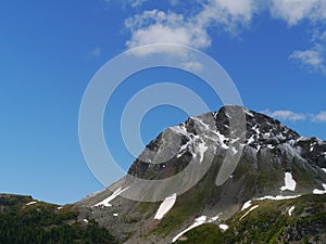 Bernina pass or Passo del Bernina in Switzerland