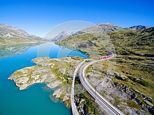 Bernina Pass - Switzerland - Red Train