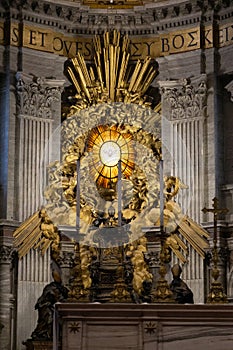Bernini\'s Cathedra Petri and Gloria in Saint Peter\'s Basilica in Vatican, Italy