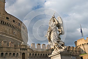Bernini`s marble statue of angel