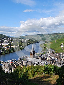 Bernkastel-Kues, Germany, view down-stream from the castle