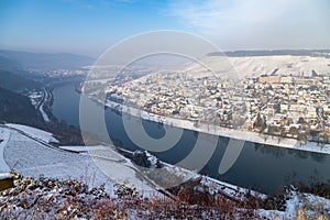 Bernkastel-Kues and the valley of the Moselle in winter