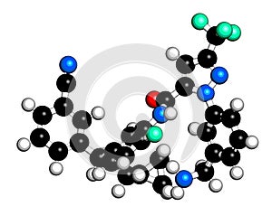 Berotralstat hereditary angioedema drug molecule. 3D rendering. photo