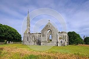 Berrien ruin Chapelle Sainte Barbe in Brittany photo