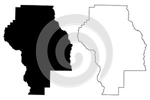 Berrien County, Georgia U.S. county, United States of America,USA, U.S., US map vector illustration, scribble sketch Berrien map