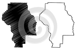 Berrien County, Georgia U.S. county, United States of America,USA, U.S., US map vector illustration, scribble sketch Berrien map