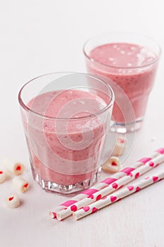 Berries and banana smoothie milkshake