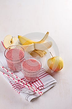 Berries and banana smoothie milkshake