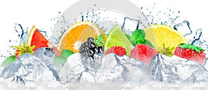 Berries and citrus splash water