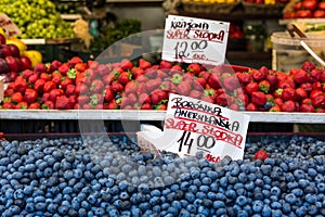 Berries at the farmers market in Poland.