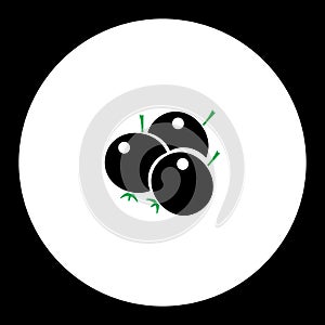Berries fruit simple black and green icon eps10