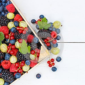 Berries fruits berry fruit strawberries strawberry blueberries blueberry with copyspace copy space square in a box