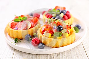 berries fruits tart dessert assorted