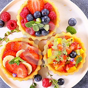 berries fruits tart dessert assorted