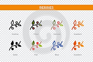 berries icon in different style. berries vector icons designed in outline, solid, colored, filled, gradient, and flat style. photo