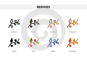 berries icon in different style. berries vector icons designed in outline, solid, colored, filled, gradient, and flat style. photo