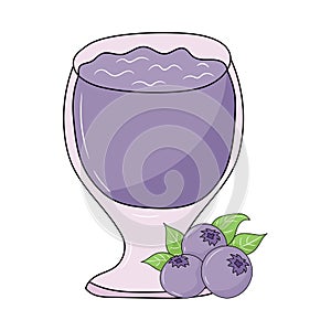 Berries Mix Juice And Drink, colored vector illustration