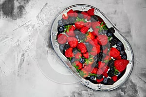 Berries raspberry blackberry strawberry on white b