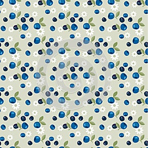 berries vector background illustration. blueberry, bilberry image. abstract decorative vintage motif. seamless pattern on gray ba