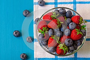 Berries on Wooden Background. Summer Organic Berry over Wood. Agriculture, Gardening, Harvest Concept