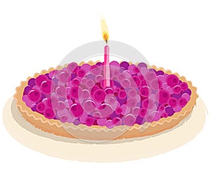Berry birthday cake vector