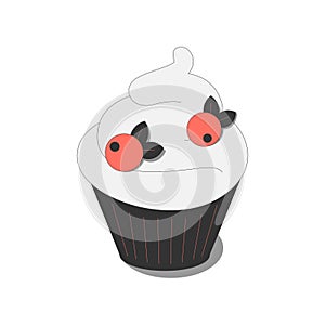 Berry Cupcake Isometric Composition