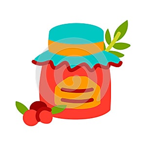 Berry fruit jam in a jar.