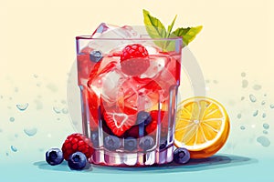 Berry and fruit platter cocktail