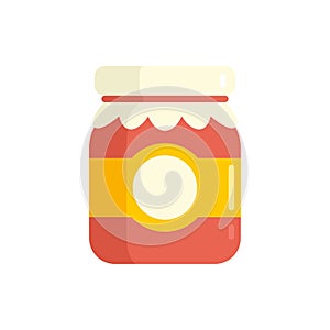 Berry jam jar icon flat isolated vector