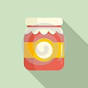 Berry jam jar icon, flat style