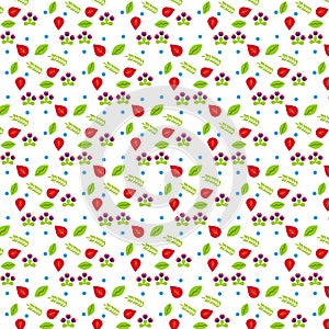Berry leafy abstraction . Vector pattern .