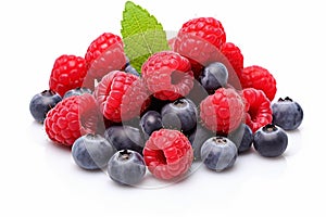 Berry medley on a pure canvas