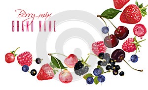 Berry mix falling banner