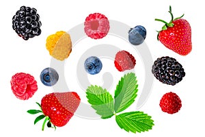 Berry mix isolated on a white background