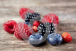 Berry mix on wood