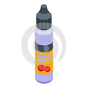 Berry smoke bottle icon isometric vector. Cigarette vape