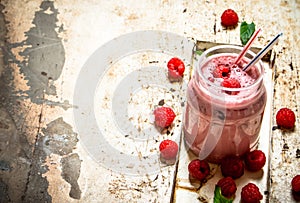 Berry smoothie made from wild raspberries.