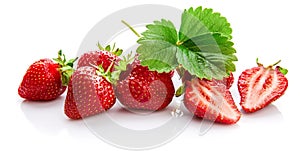 Berry strawberry with green leaf Fruity still