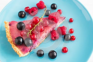 Berry tart blue plate